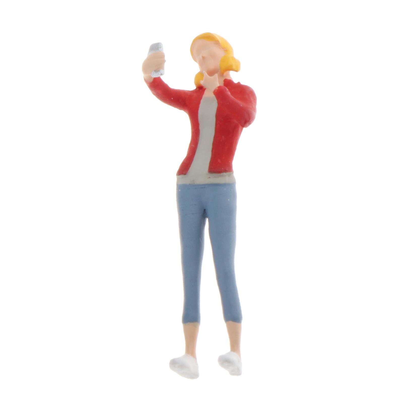 1:64 skala håndmalede miniature model figurer ung pige cool dreng layout diorama figurer tilbehør: Smuk pige 1