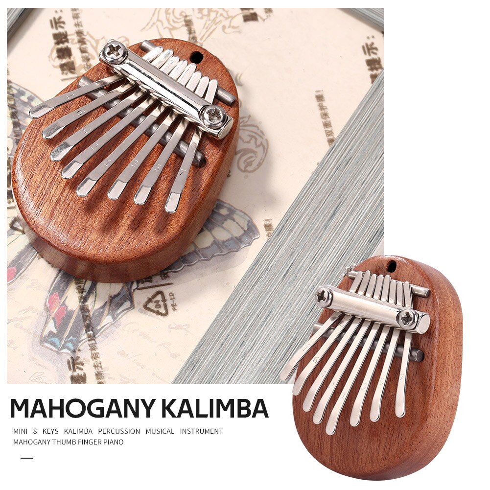 Mahogany Body Musical Instrument Musical Instrument Mahogany Wood Thumb Finger Piano Mbira Mini 8 Keys Kalimba