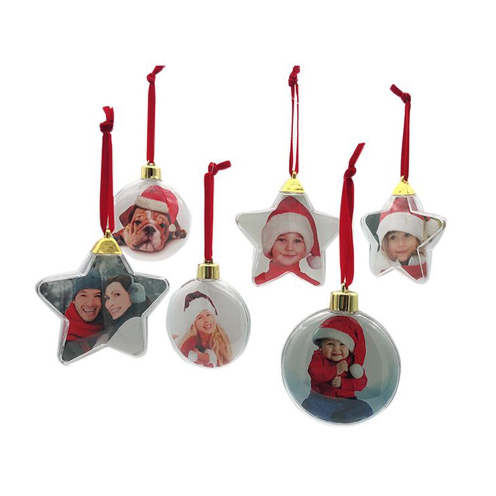 My Very First Frame Decorative Christmas Milestones Tree Round Star Ornament Picture Photo Frame Family Memory Decor