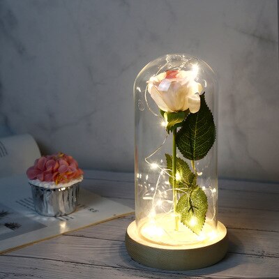 Medium Beauty And The Beast Rose Forever Rose LED Flashing Rose Forever Rose Lamp Night Light Romantic Valentines Day: S