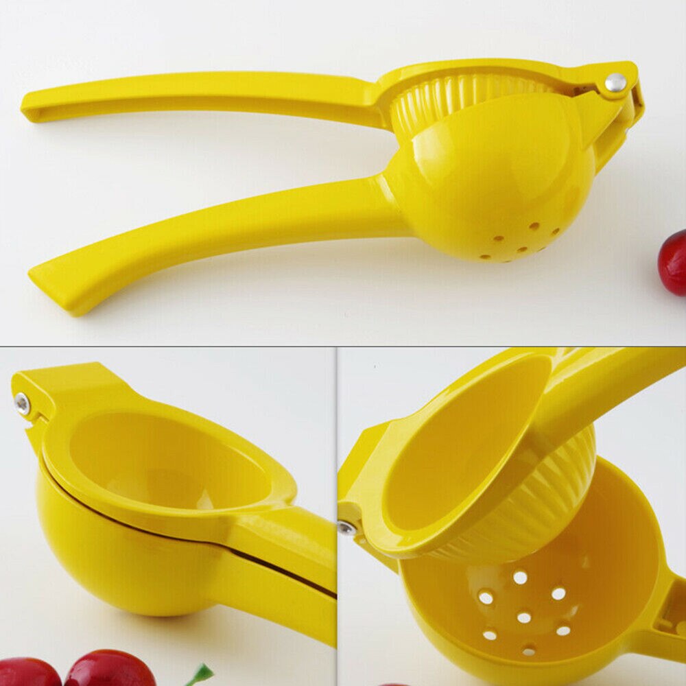 Citronsaftpressverktyg gul citronpressare handpress manuell juicepressor orange limepressare aluminiumlegering färsk juiceverktyg
