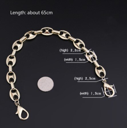 20cm/40cm/60cm/100cm/120cm metallkedjor för att byta axelväska axelrem kedja guld/silver handväska handväska handväska väska tillbehör