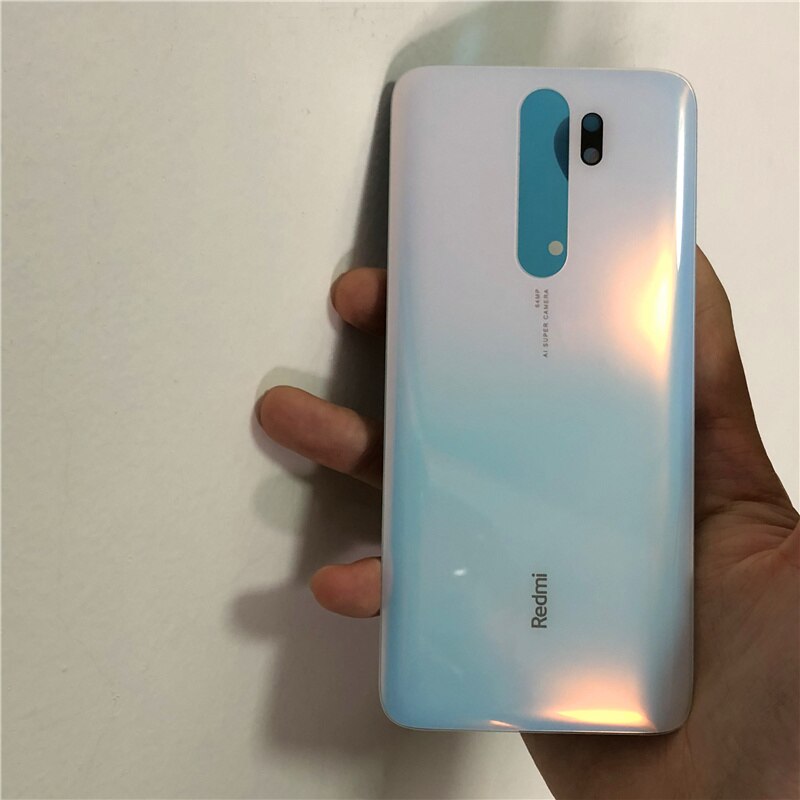 Funda de batería para Xiaomi Redmi Note 8 / Note 8 Pro, carcasa trasera para puerta trasera, Panel de vidrio, reemplazo de batería: Note 8 Pro White