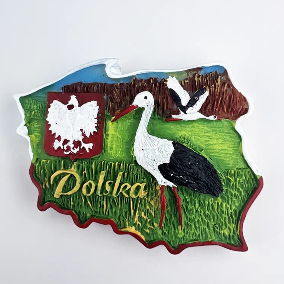 Imanes de nevera con sabor de Polonia, artesanías de recuerdos turísticos, imán de nevera, artículos de decoración artesanales