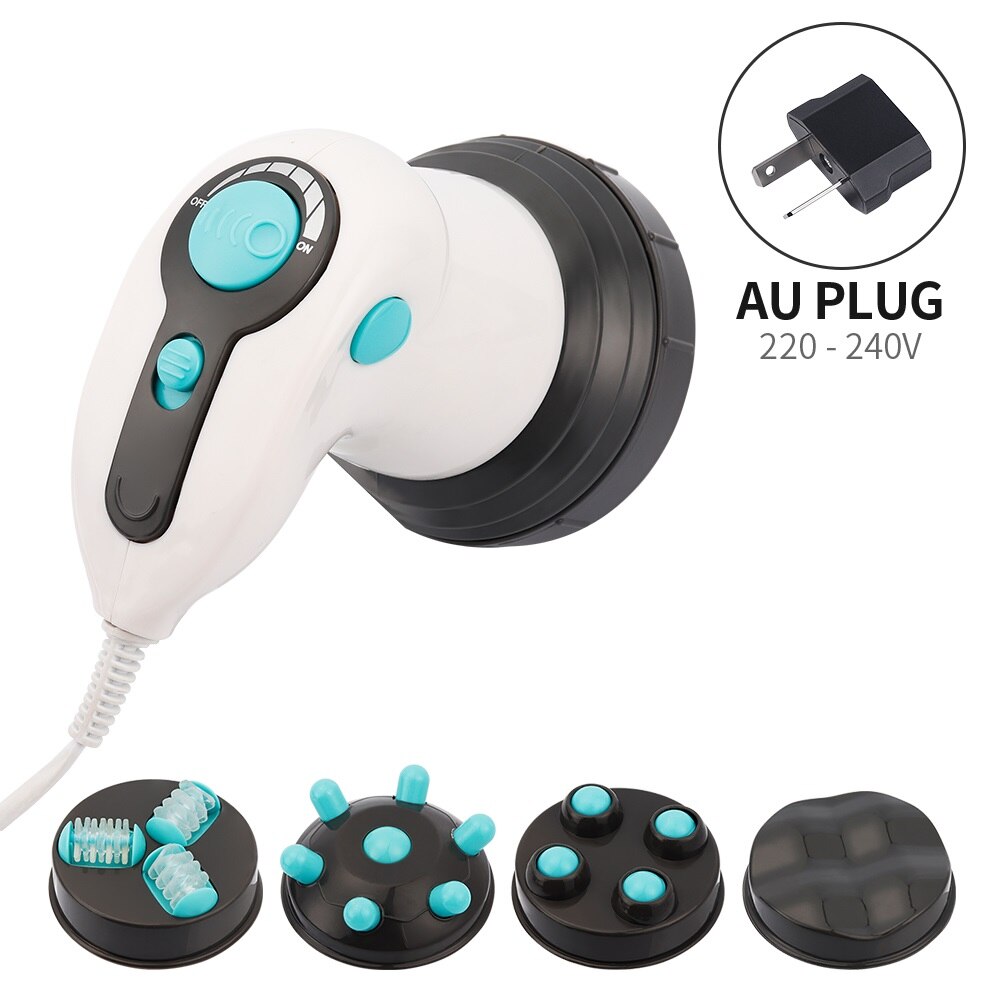 4 in 1 Elektrische Vibration voll Karosserie Massagegerät Abnehmen Massage Rolle für Taille Verlieren Gewicht Anti Zellulitis Körper Hebe Gerät: AU Grün Stecker