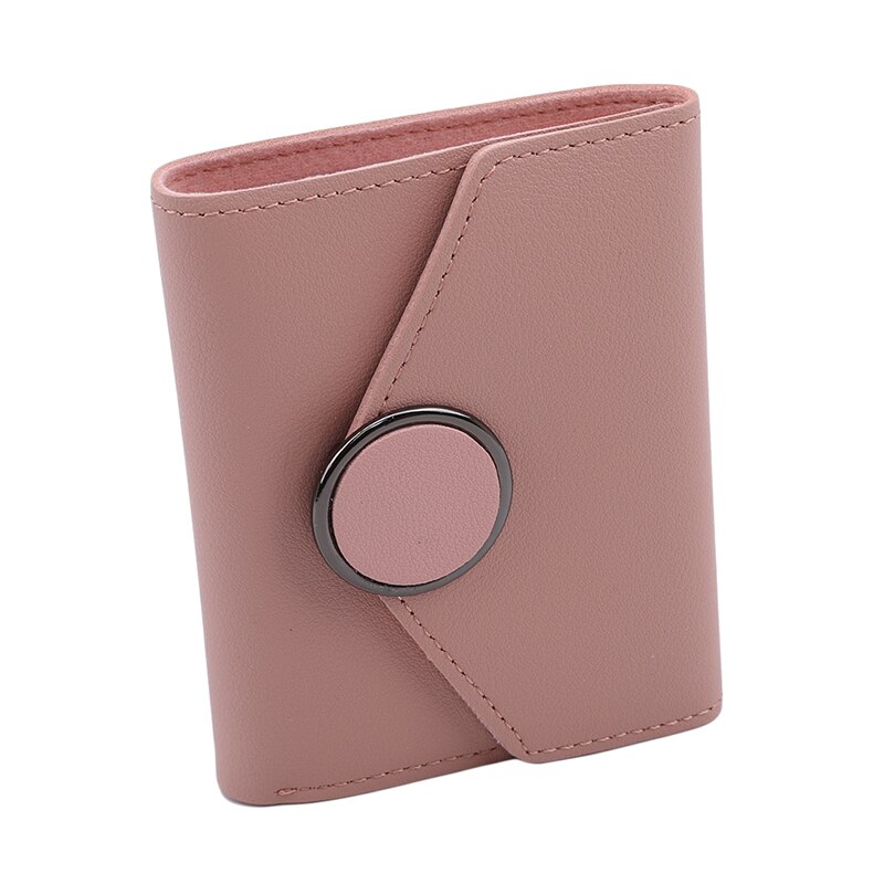 Solido di modo ottavino Raccoglitore Delle Donne delle Donne di Cuoio di Lusso mini Supporto di Carta Della Borsa Delle Donne Portafogli E Portamonete Breve Femminile Carteira: rosa