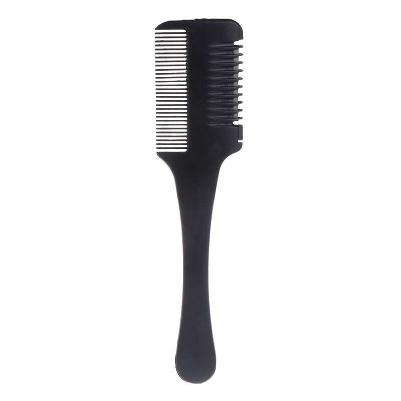 Hair Razor Comb Black Handle Cutting Thinning Home DIY Trimmer Inside Blades K1MA