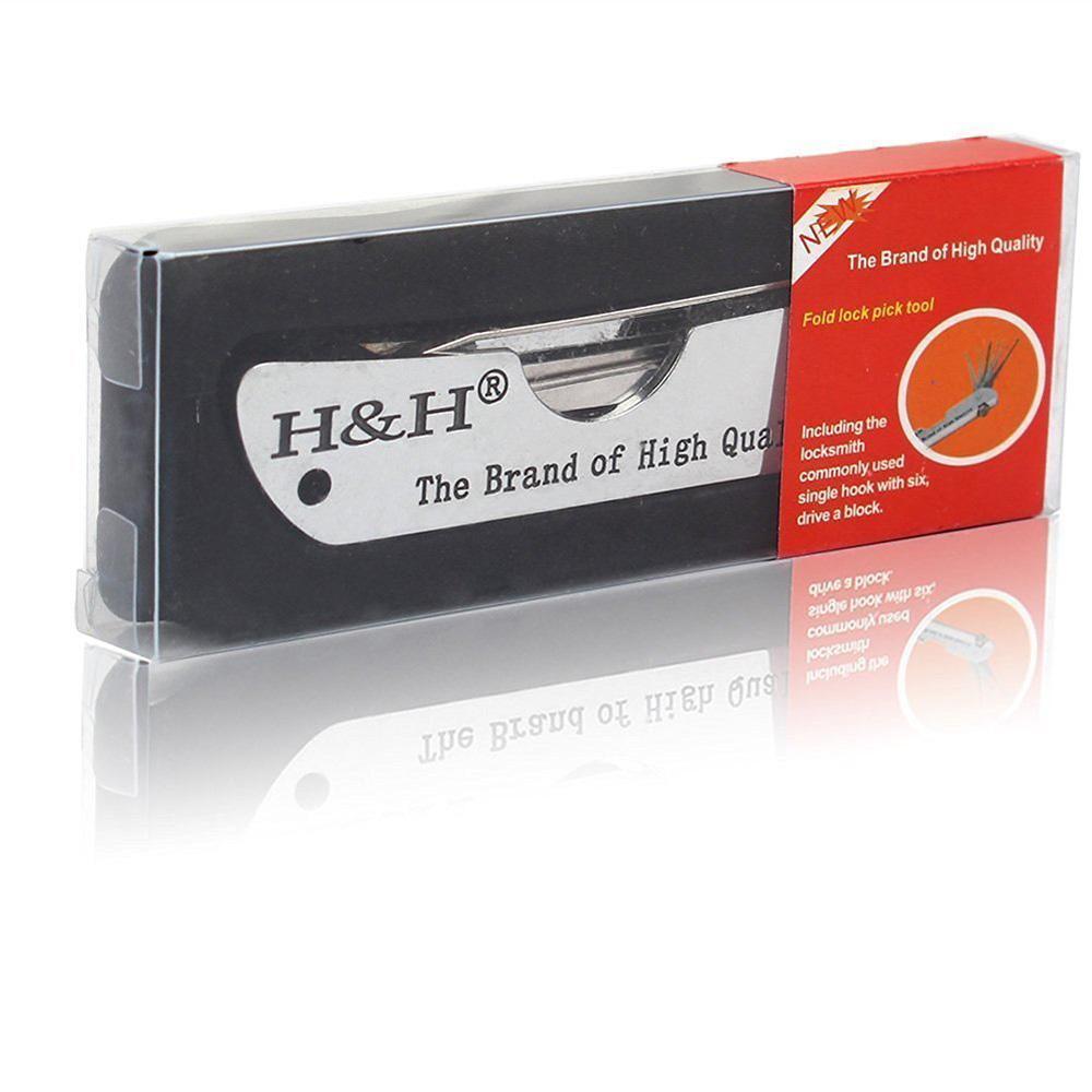 H&amp;H Folding Locksmith Tool 6 in 1 Pocket Jackknife Locksmiths tools Set