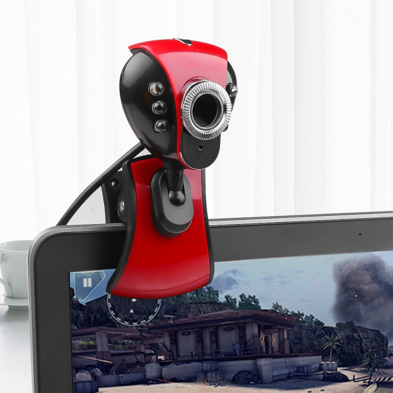 Chaude 6 LED USB 2.0 Webcam 30 mégapixels Web Cam numérique vidéo Webcamera avec micro Vision nocturne pour ordinateur de bureau ordinateur portable