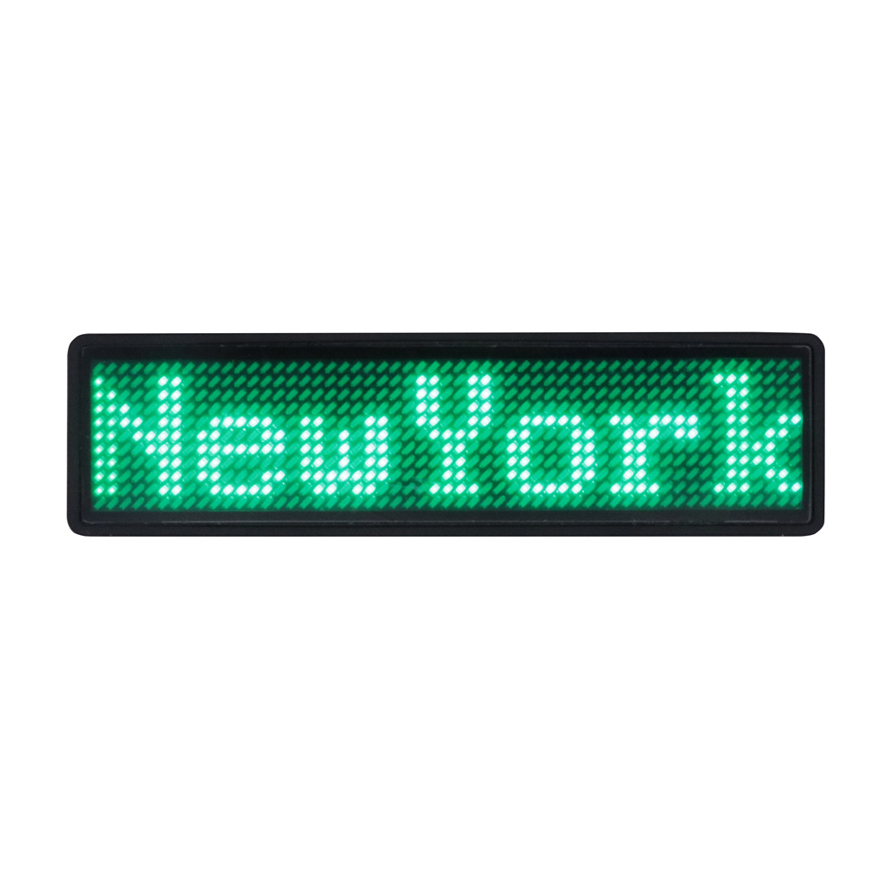 Multi-language LED badge bluetooth programmable advertising LED light mini LED display 7 colors adjustable brightness LED badge: Green