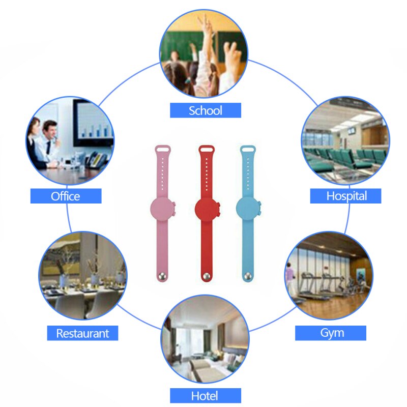 1Pcs= 10mL Liquid Portable 24cm Silicone Hand Sanitizer Soap Bracelet Wristband Hand Dispenser Band Disinfectant Sport Wristband