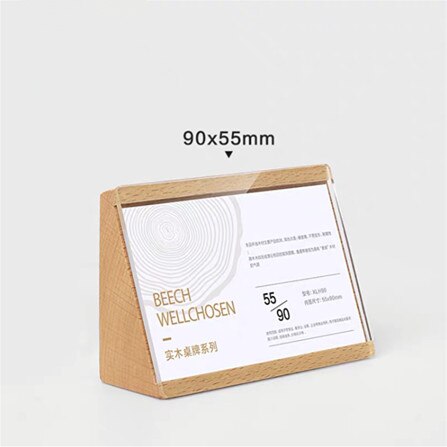 90*55mm Small Slant Back Wooden Table Menu Holder Stand Restaurant Acrylic Price Label Sign Holder Display Racks: Default Title