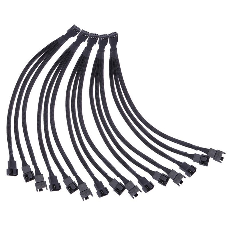 4pin to 3 Ways Y Splitter Cable Fan 4pin to 3 x 4pin/3pin PWM extender cablemore quiet effect better heat dissipation