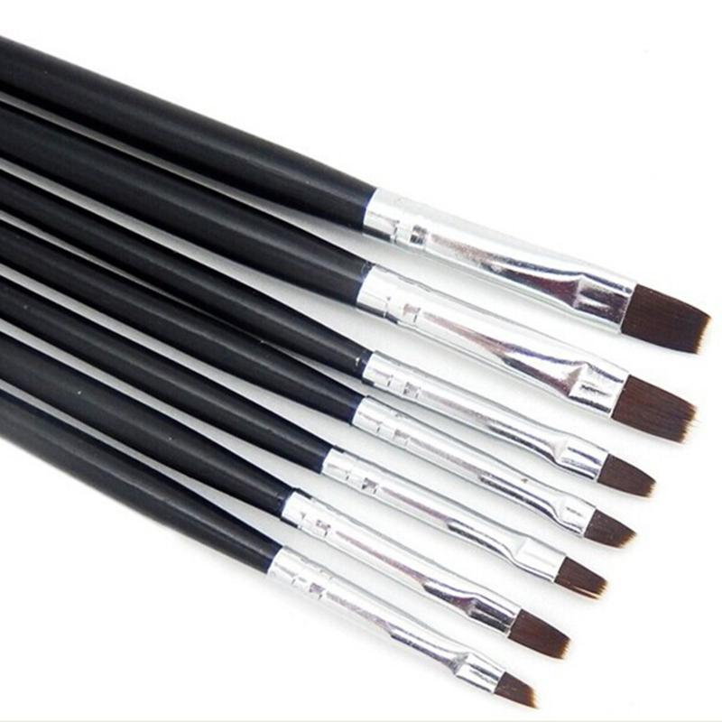 7 Stks/set Uv Gel Nail Art Brush Polish Schilderen Pen Kit Voor Salon Manicure Diy Schilderen Puntjes Drawing Pen Set