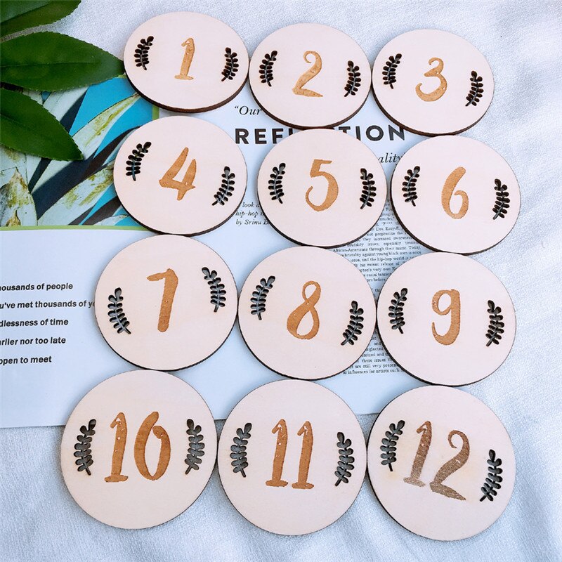 Scandinavische Stijl Houten Baby Verjaardag Gedenkteken Milestone Kaart Pasgeborenen Fotografie Props Accessoires Foto Schieten Photographyprops: Style C