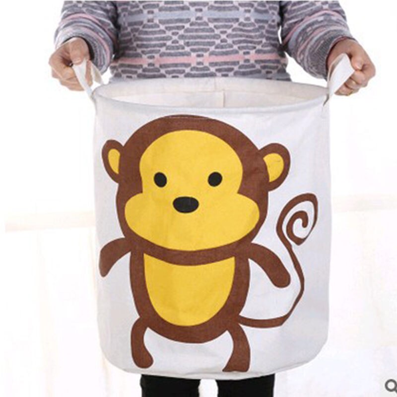 Panier à linge pliable en forme d'animaux, grand panier à linge pliable de dessin animé pique-nique pour enfants, rangement de jouets, lavage de vêtements sales, panier d'articles divers pour la maison: Laundry Basket D