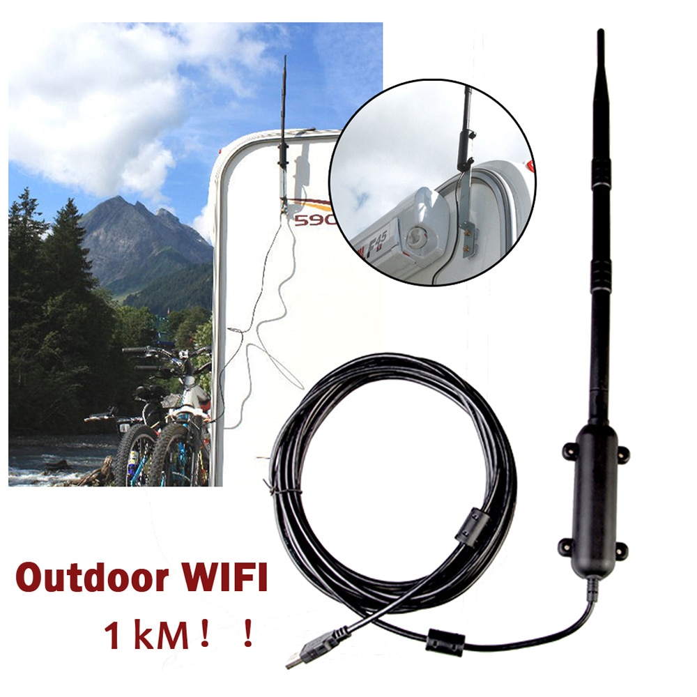 High Power Outdoor Wifi Usb Adapter Signaal Versterker Usb 2.0 Draadloze Ontvanger Wifi Antenne 802.11b/g/n