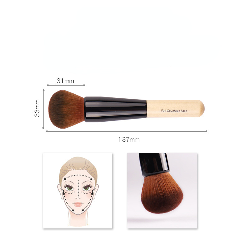 Brochas de maquillaje de lujo, pincel plano superior para base, pincel grande para reparación de cara, brocha de contorno para crema líquida en polvo