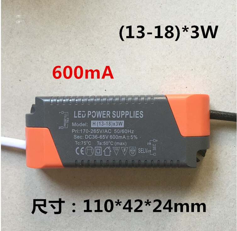 Led Driver Ac 120- 265V 600mA ( 13 - 18 )* 3W Voeding Transformator Ballast Voor Bus Celling Licht Spotlight Led