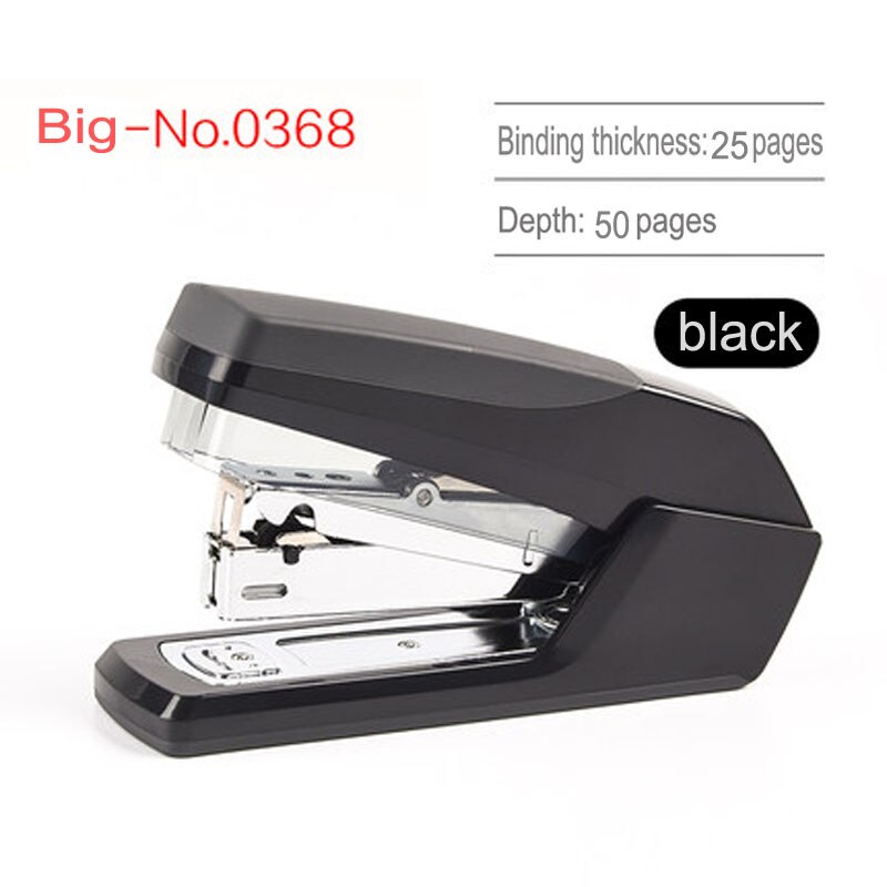 Deli Power-Saving Stapler Office Supplies Student Special Small/Medium/Large stapler standard multi-function practical stapler: Big -NO. 0368 black