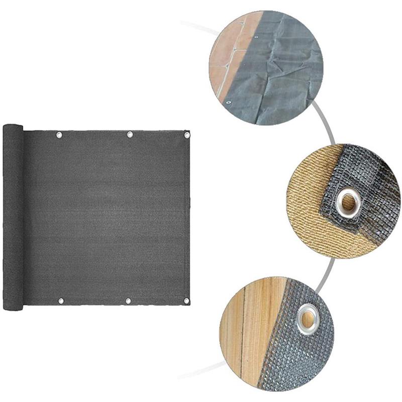 0.9x5M Balcony Privacy Screen Fence Cover With Ties Weather-Resistant Backyard Patio Balcony Privacy Screen Cover Sunshade Net