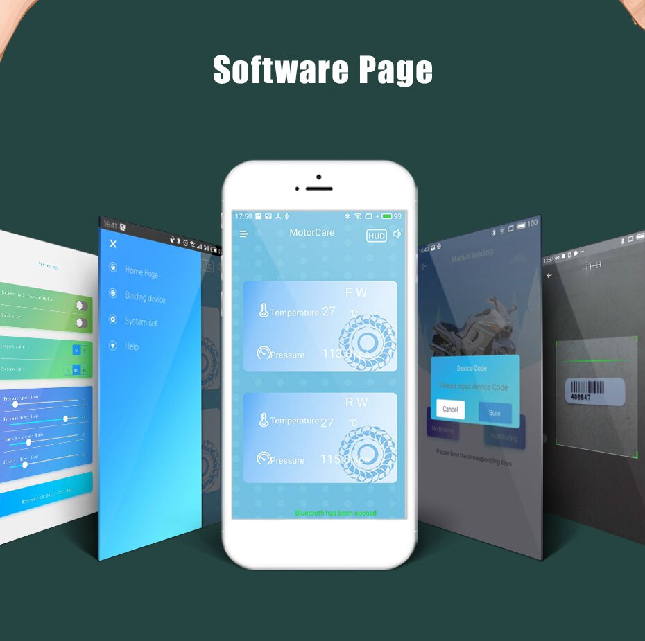 TPMS Bluetooth 4.0 voor IOS/Android BLE TPMS voor Motor Tyre Pressure Monitoring System Real-time Alarm TPMS externe