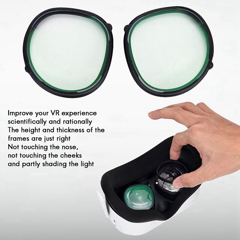 2X For Oculus Quest 2 Anti Blue Light Magnetic Eyeglasses Lens With Frame Protection VR Headset Accessories(0 Degree)