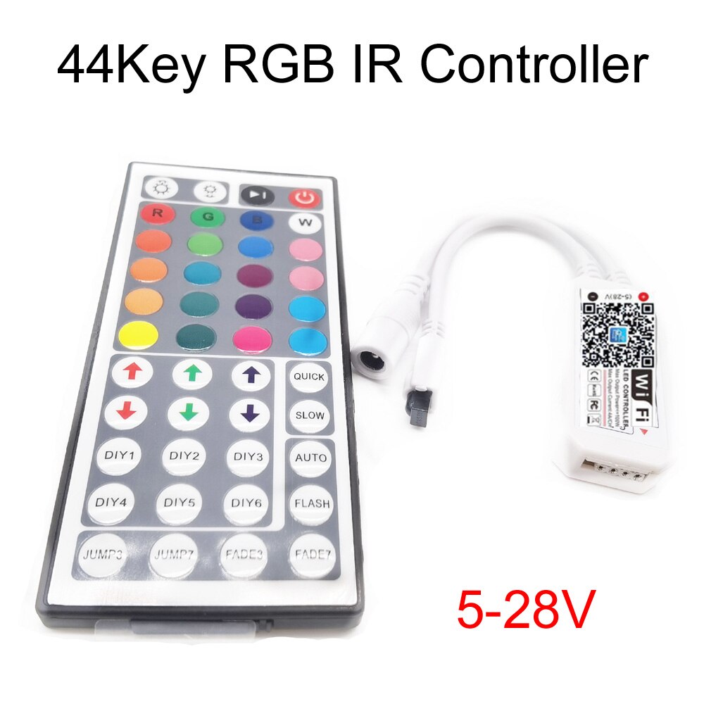 DC5V 12V 24V RGB Led Wifi Controller RGBW RGBWW Bluetooth WiFi LED controller For 5050 2835 WS2811 WS2812B led strip Magic Home: 44Key IR RGB Wifi