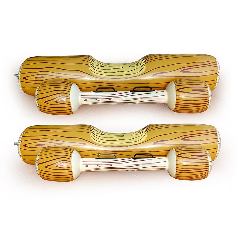 100 130 cm Outdoor Opblaasbare hout kleur water sport games houten float riding water speelgoed set