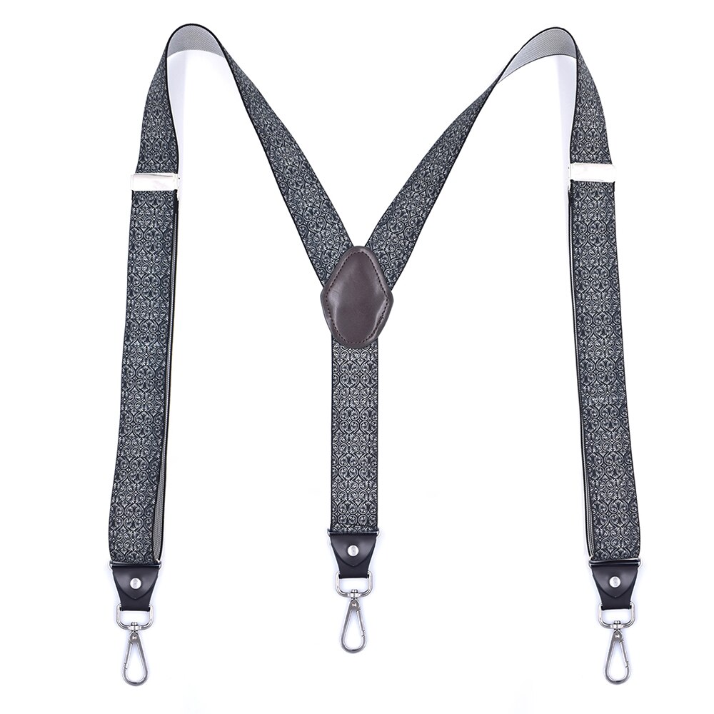 Heavy Duty Bretels Met Swivel Haken Voor Mannen Werken Jeans Y Terug Grote En Lange Verstelbare Elastische Broek Bretels Riem loop Band: Gray Paisley