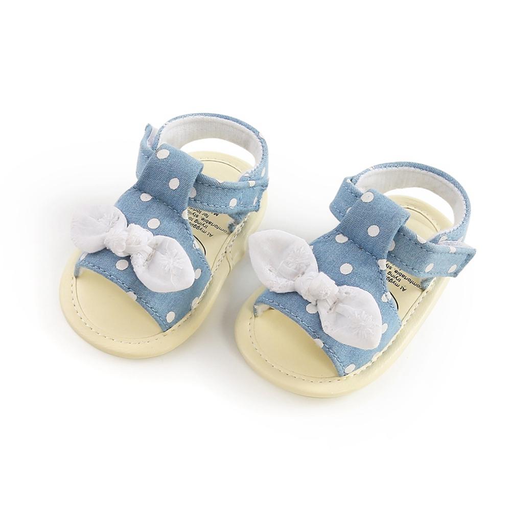 Zomer Baby Meisjes Boog Plaid Ademende Anti-Slip Zachte Zolen Sandalen Baby Schoenen: A / L 12-18