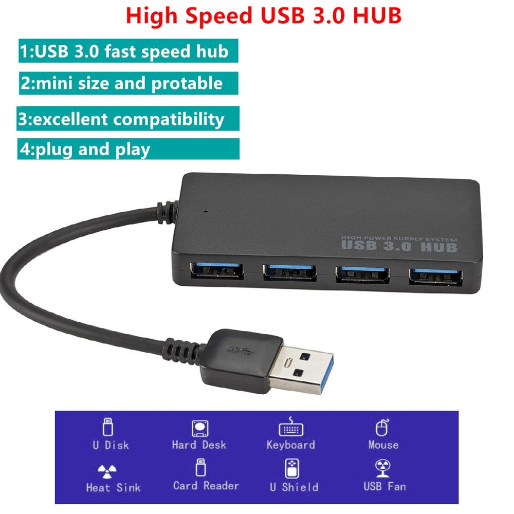 Diwroly USB3.0 Adapter Voor Laptop Pc High Speed Usb 3.0 Hub Externe 4 Poorten Adapter Splitter Usb Expander Computer Accessoires