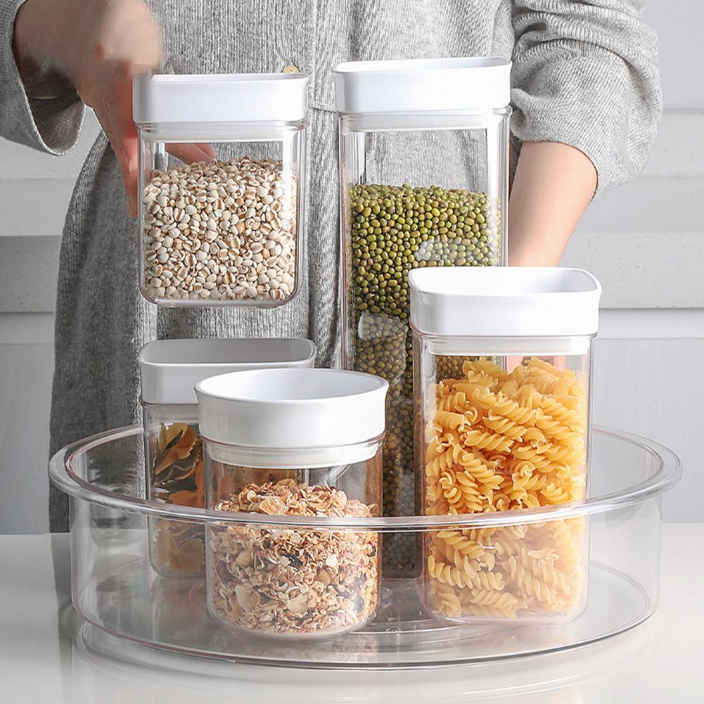 Turntable Storage Bin Practical Plastic Storage Box Of Tea Sweeteners And More Turntable Spice Rack For The Kitchen Cupboard Or