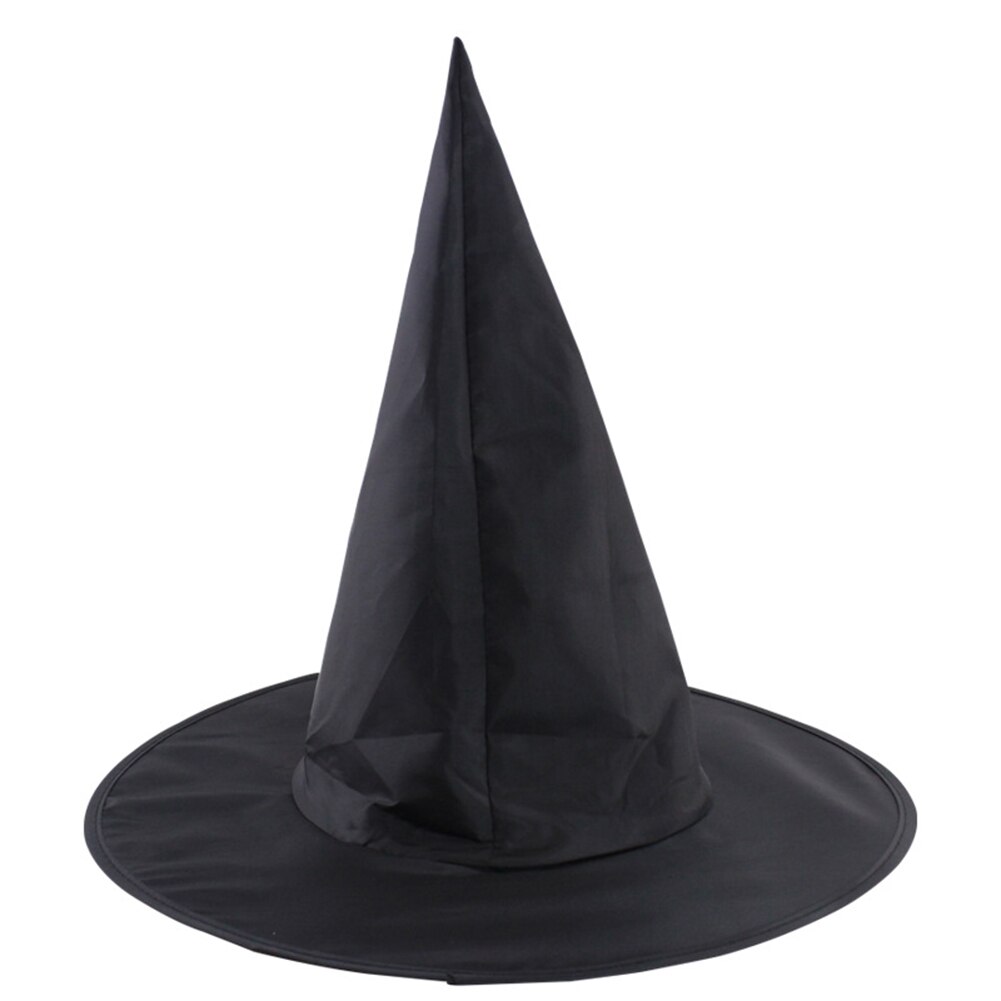 Adult Women Black Witch Hat Pointy Cap Halloween Party Costume Cosplay Accessory