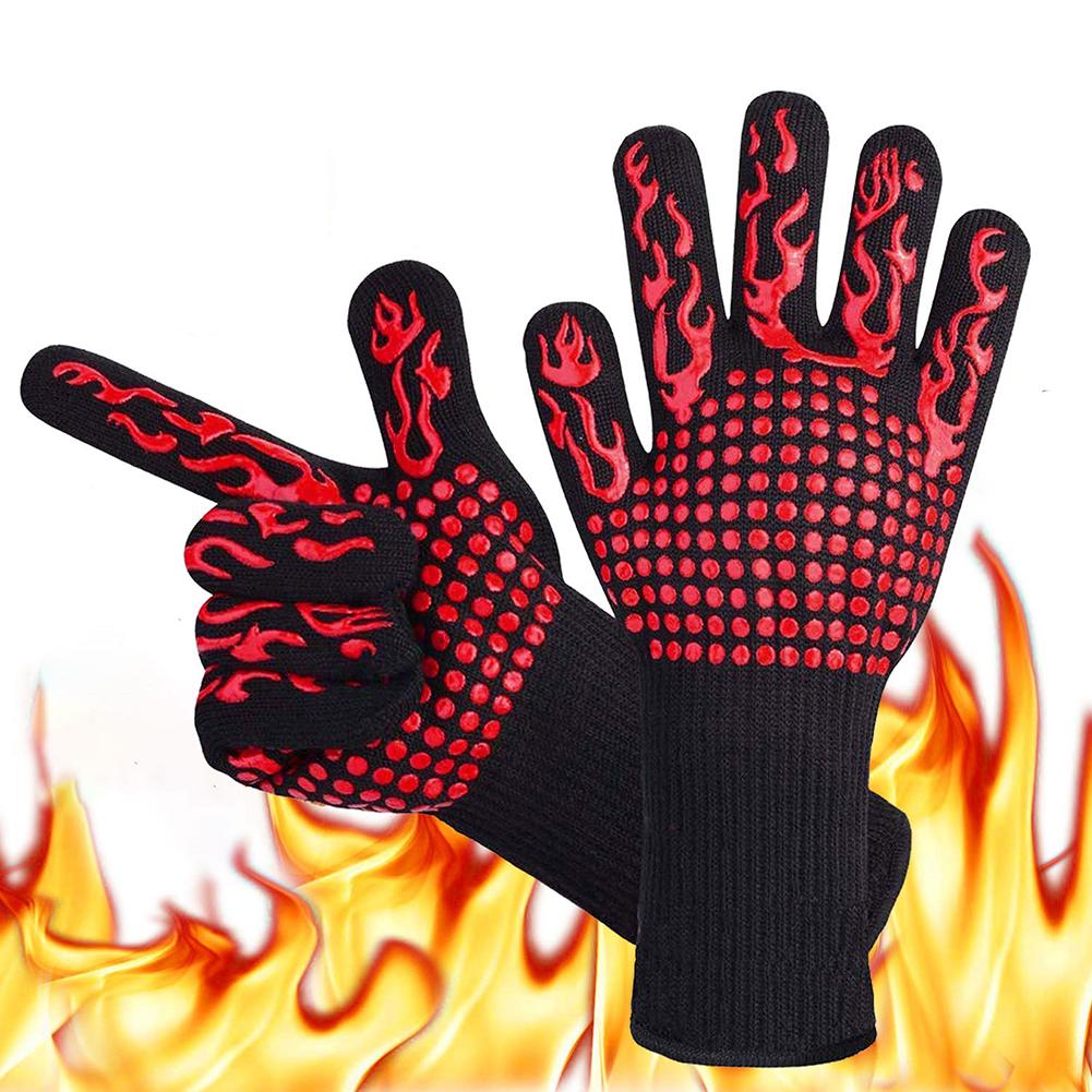 1 paar Keuken Brandwerende Handschoenen Hittebestendige Dikke Siliconen Koken Bakken Barbecue Oven Handschoenen BBQ Grill Wanten