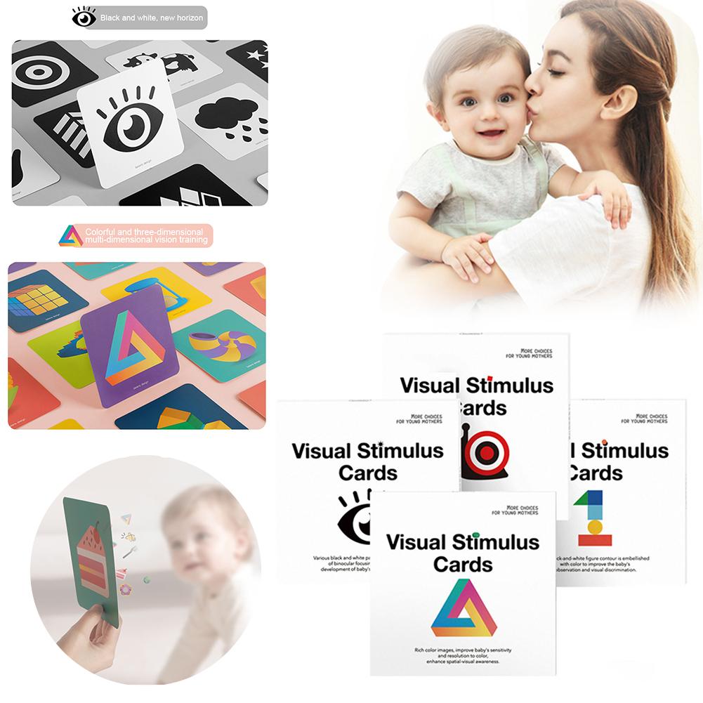 80 Pcs Hoge Contrast Baby Flashcard Kleurrijke Visuele Stimulatie Leren Activiteit Kaart Vroeg Eduaction Speelgoed Voor Baby 'S Leeftijden 0-3