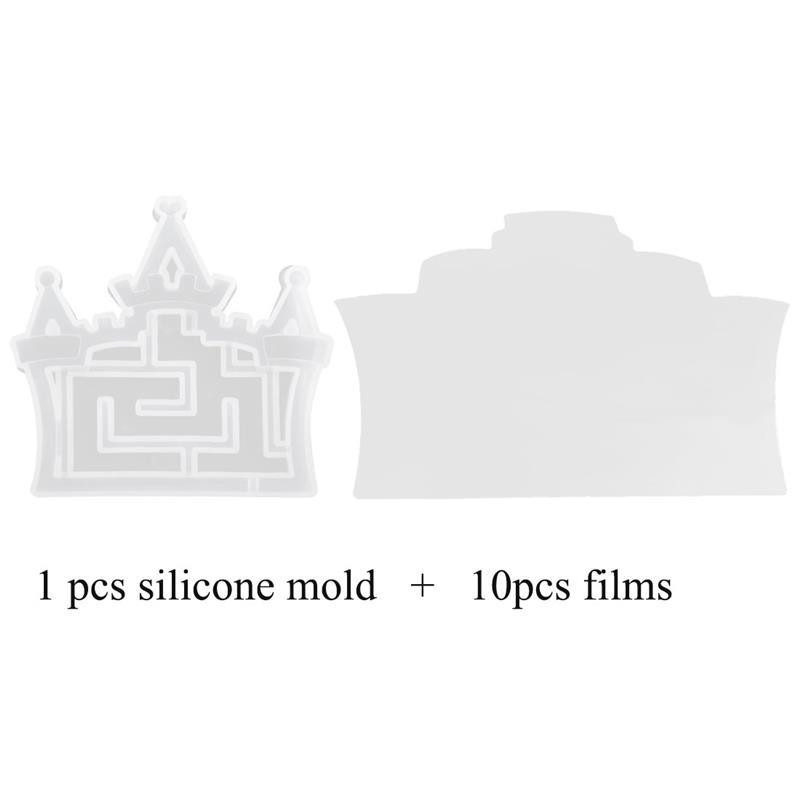 Quicksand Maze Silicone Mold Shaker Molds Milk Bottle Heart Shape UV Epoxy Resin Mold Heart Keychain Pendant Craft Jewelry Tools: 3-mold and films