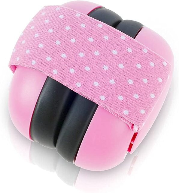 Orejeras de protección para bebés, cómodas orejeras infantiles, previenen el daño auditivo y mejoran el sueño, diadema elástica ajustable: Rosa