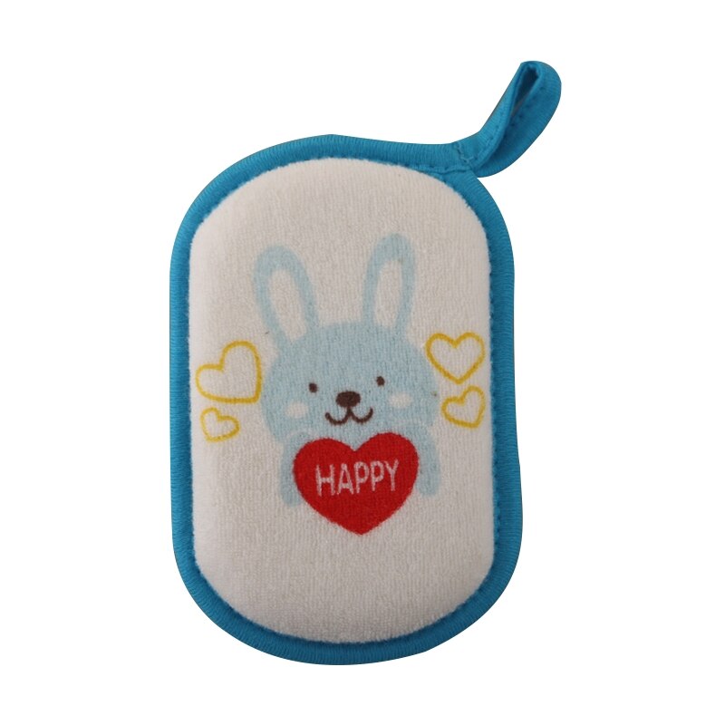 Baby Bad Spons Voor Kids Kinderen Peuters Pasgeborenen Volwassenen Cleaningtowel Borstel Zachte Bad Schuim Douche Spons: Bunny blue