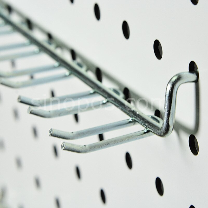 Multi suportes retos da ferramenta do gancho de pegboard dos pinos, gancho de metal do armazenamento das escovas múltiplas do martelo da chave de peghooks da parede de aço