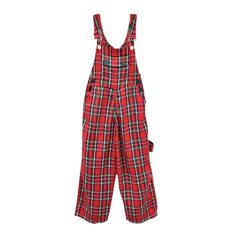 Macacão xadrez para meninas adolescentes roupas macacão 4 5 6 7 8 9 10 11 12 13 14 anos de escola em linha reta calças soltas