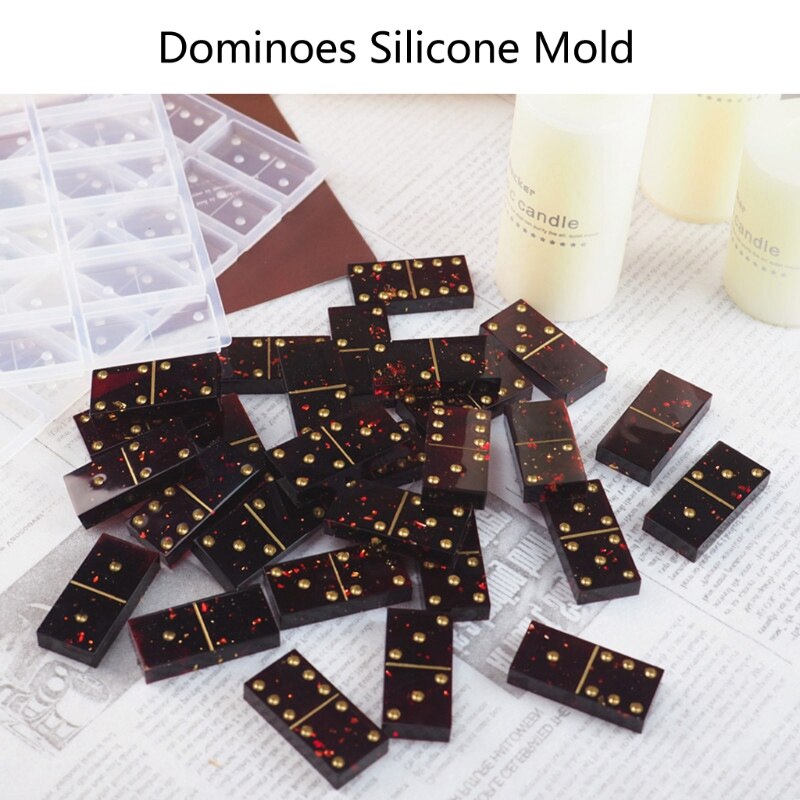 DIY Silicone Dominoes Game Play Epoxy Resin Molds Kit Game Casino Fun Art Crafts