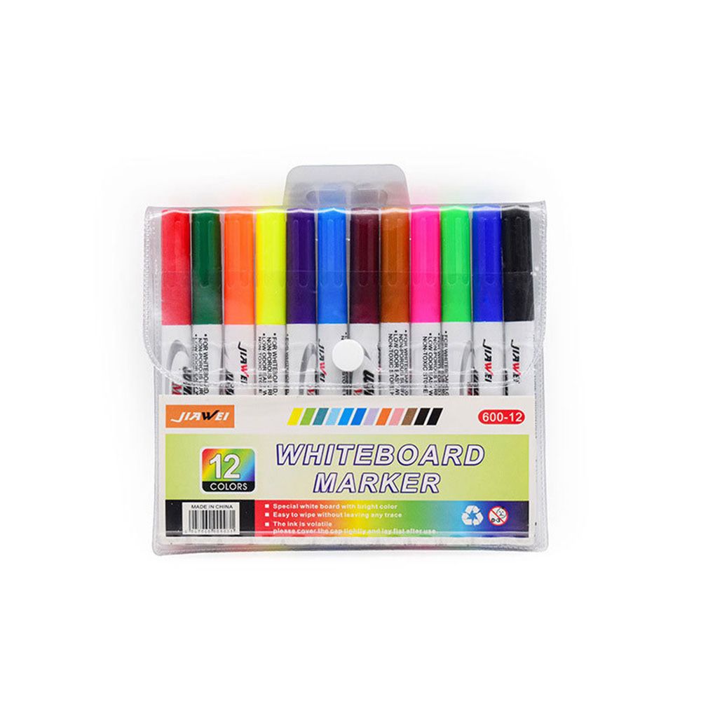 Pluma mágica para pintar al agua para niños, rotulador flotante para garabatos, marcadores de pizarra blanca de colores, juguete educativo para dibujar en el agua: 12 Colors