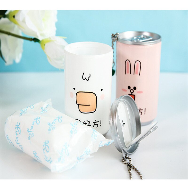 30pcs/Bottle Random Color Cute Cans Wet Wipes Removal-dirt Dust and Fingerprints Phone Cleaning Portable Travel Wet Paper Towel