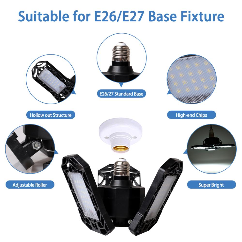 Folding Garage Iluminacion Lamp 40W Led Spotlight 4000lm Super Bright Led Work Light For Outdoor Camping Lamp Ufo