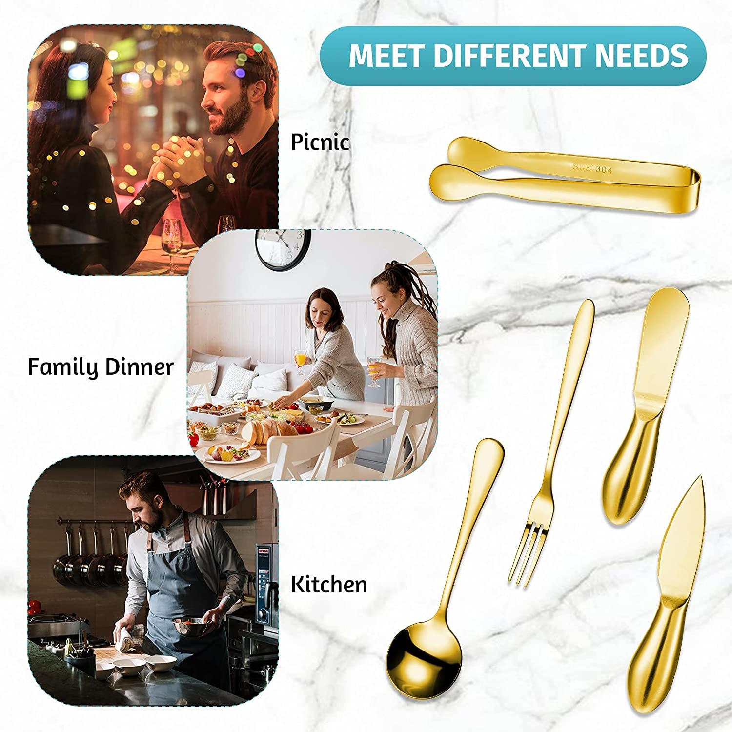 14/20pcs Gold Cheese Knife Set Cheese Spreaders Knife Butter Slicer with Mini Serving Tongs Spoons and Fruit Forks Knives Set
