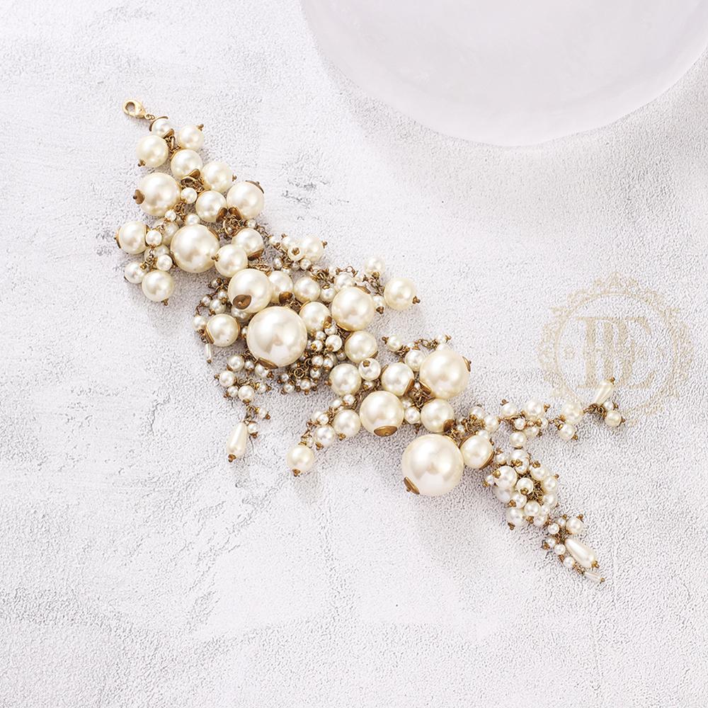 Een Mode-sieraden Armband Hand Aangesloten Plastic Parel-70Mm (BE12)