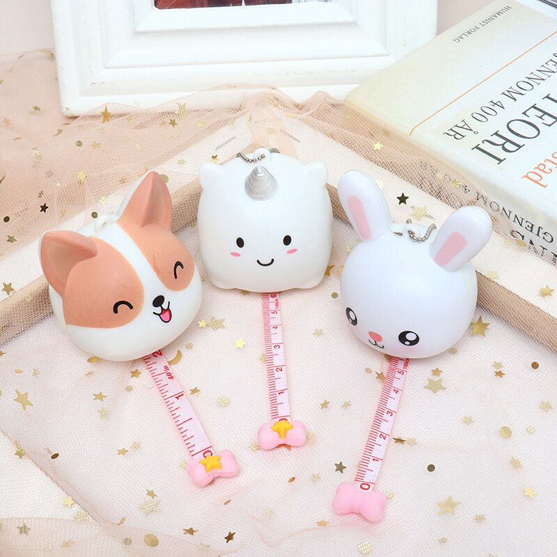 Portable Cartoon Retractable Ruler Centimeter/inch Tape Measure Mini Ruler