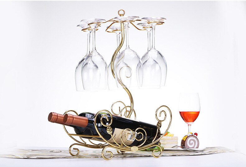 Portabottiglie a forma di barca per fiori portabottiglie per vino supporto per vino in stile europeo supporto per bicchieri da appendere scaffale per calici