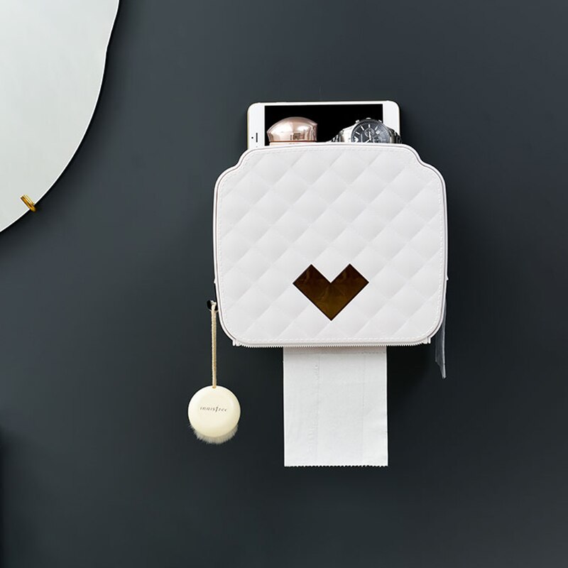 Portable Toilet Paper Holder Plastic Waterproof Paper Dispenser For Toilet Home Storage Box Bathroom Accessories: White
